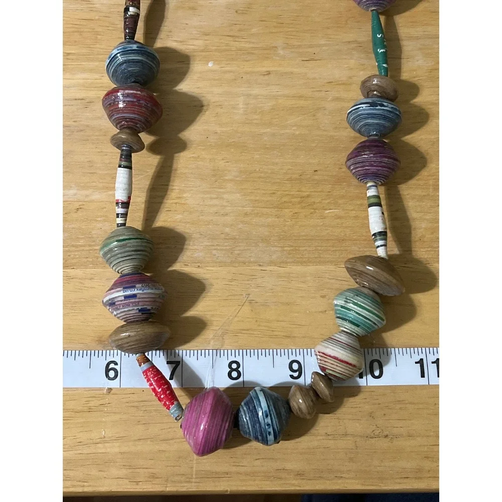 Handmade Recycled Paper‎ Bead Statement Necklace Artsy